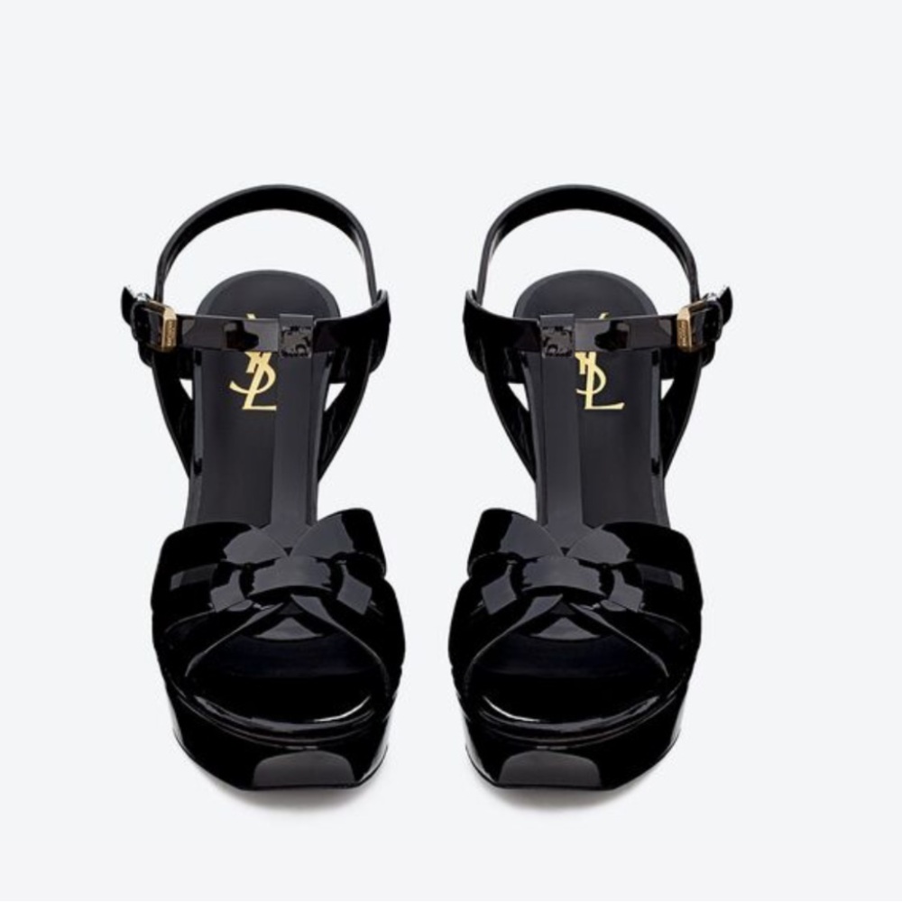 Yves Saint Laurent Black Patent Leather Heels